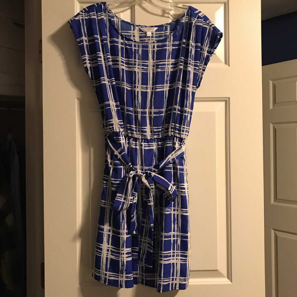 Easy Breezy Blue and White Checked Dress